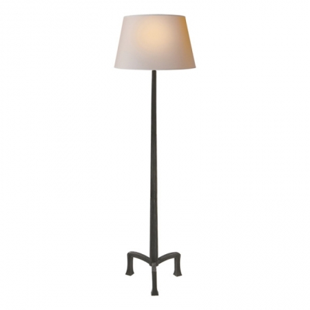 Торшеры Visual Comfort E.F. Chapman Strie Floor Lamp in Aged Iron with Natural Paper Shade